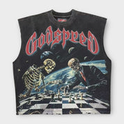 Godspeed Checkmate Sleeveless T-Shirt Black Wash