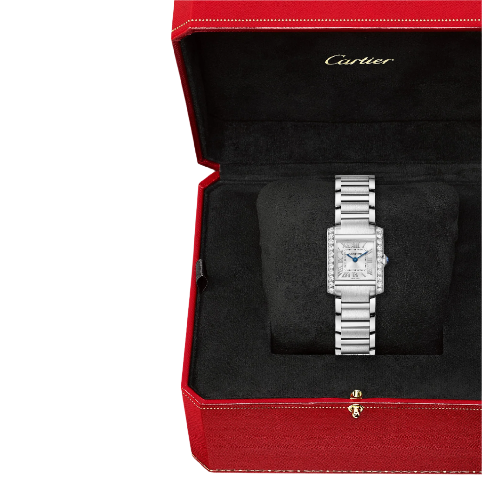 Cartier Tank Française Watch, Small Model, Quartz Movement, Steel, Diamonds