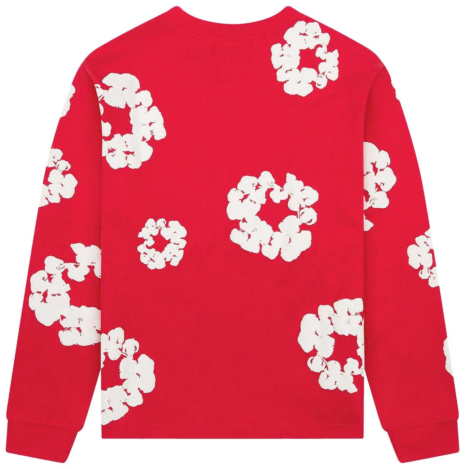 Denim Tears Long Sleeve Cotton Wreath Tee Red