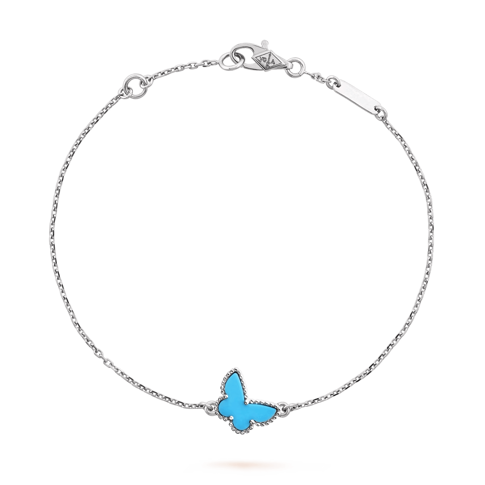 Van Cleef & Arpels Sweet Butterflies bracelet 18K white gold, Turquoise