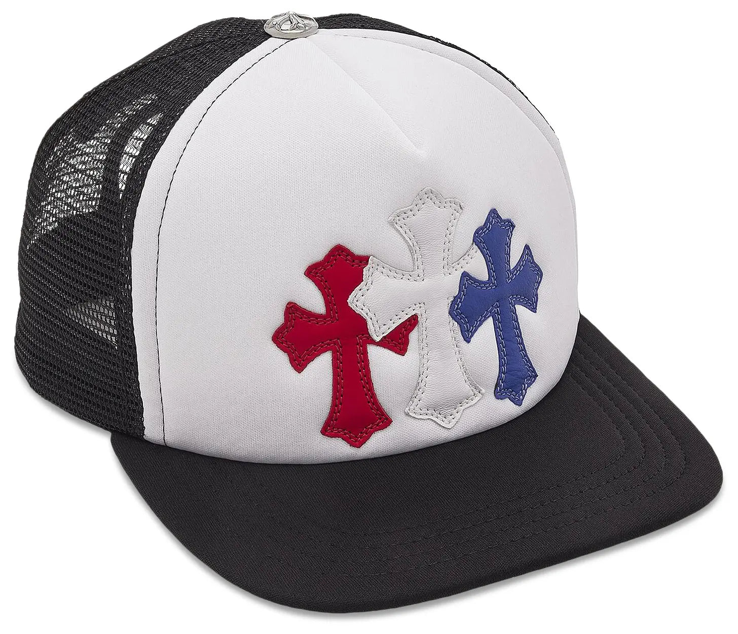 Chrome Hearts Triple Cross USA Trucker Hat Red, White & Blue