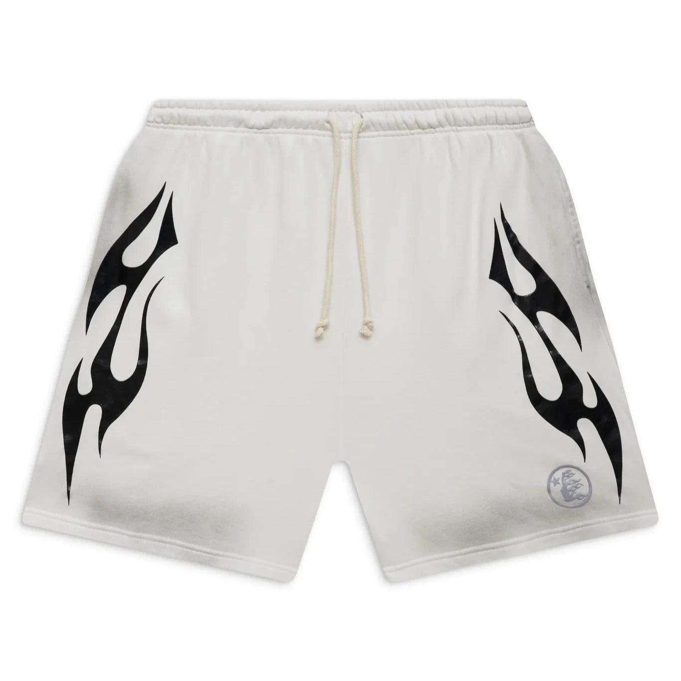 Hellstar Flame Shorts White & Grey
