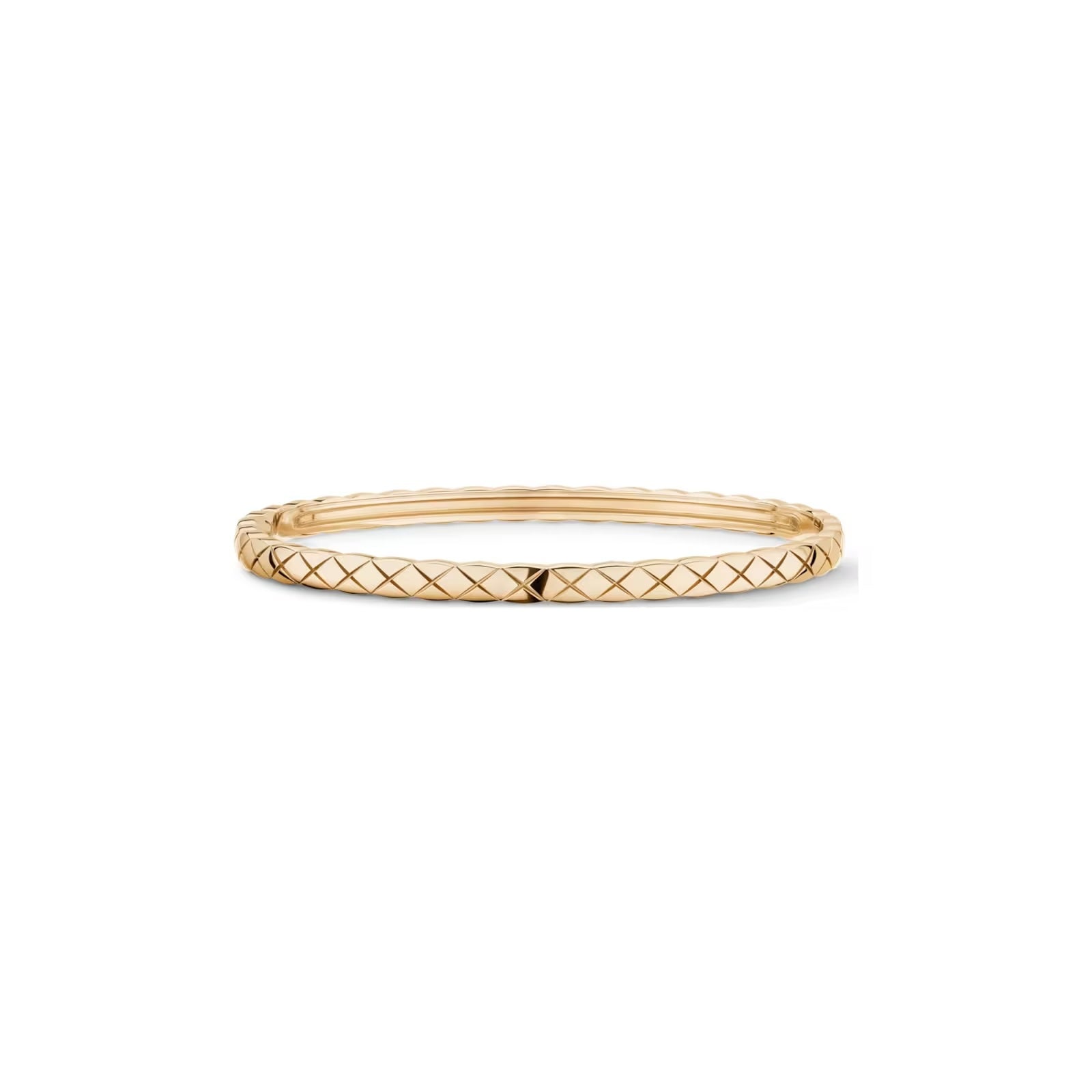 CHANEL 18K Beige Gold Coco Crush Mini Bangle Bracelet (J12324)