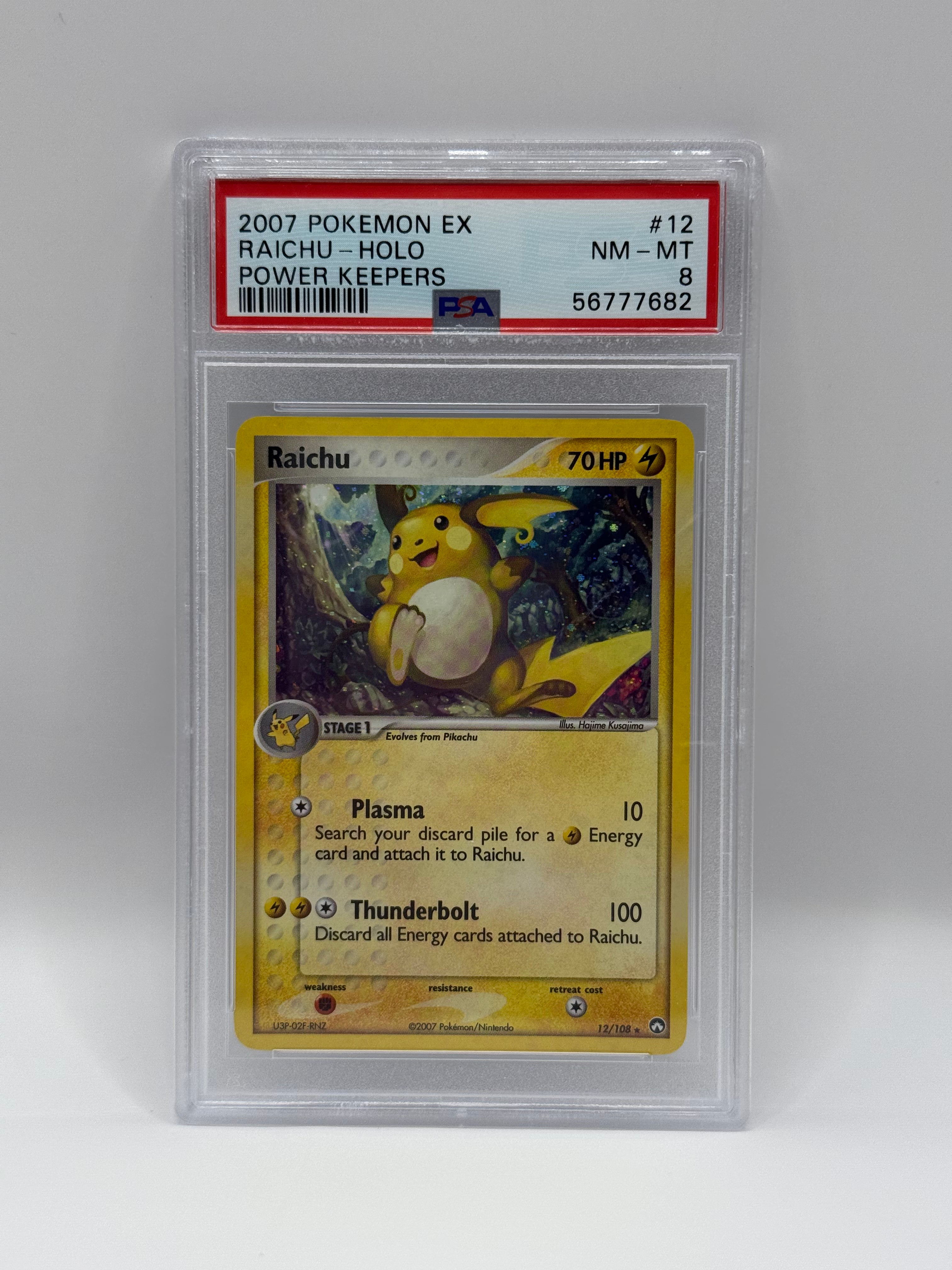 2007 Pokémon Ex Power Keeps Raichu Holo 12/108 PSA 8 NEAR MINT - MINT