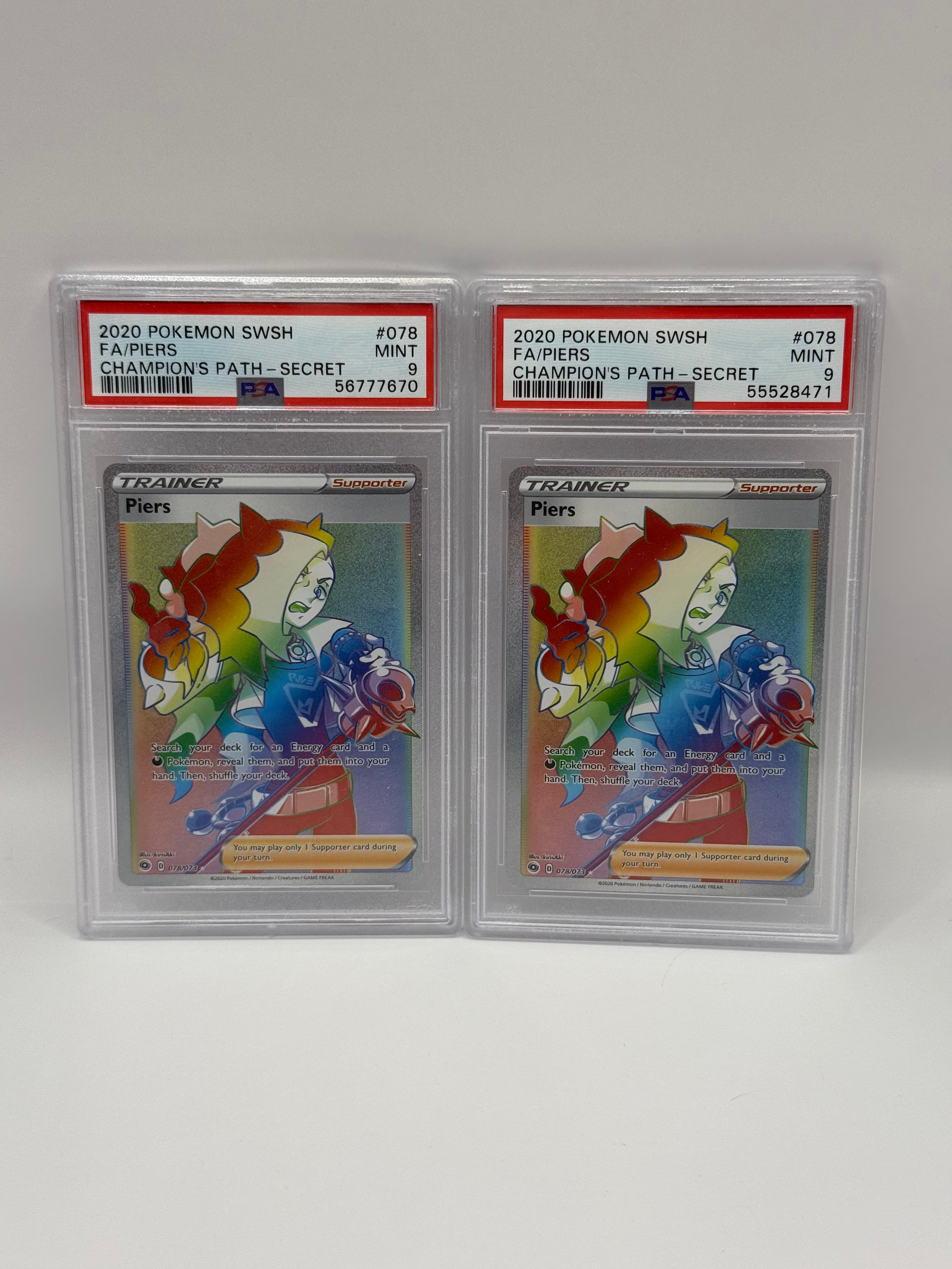 2020 Pokémon Champion's Path Piers Full Art Secret Rare 078/073 PSA 9 MINT