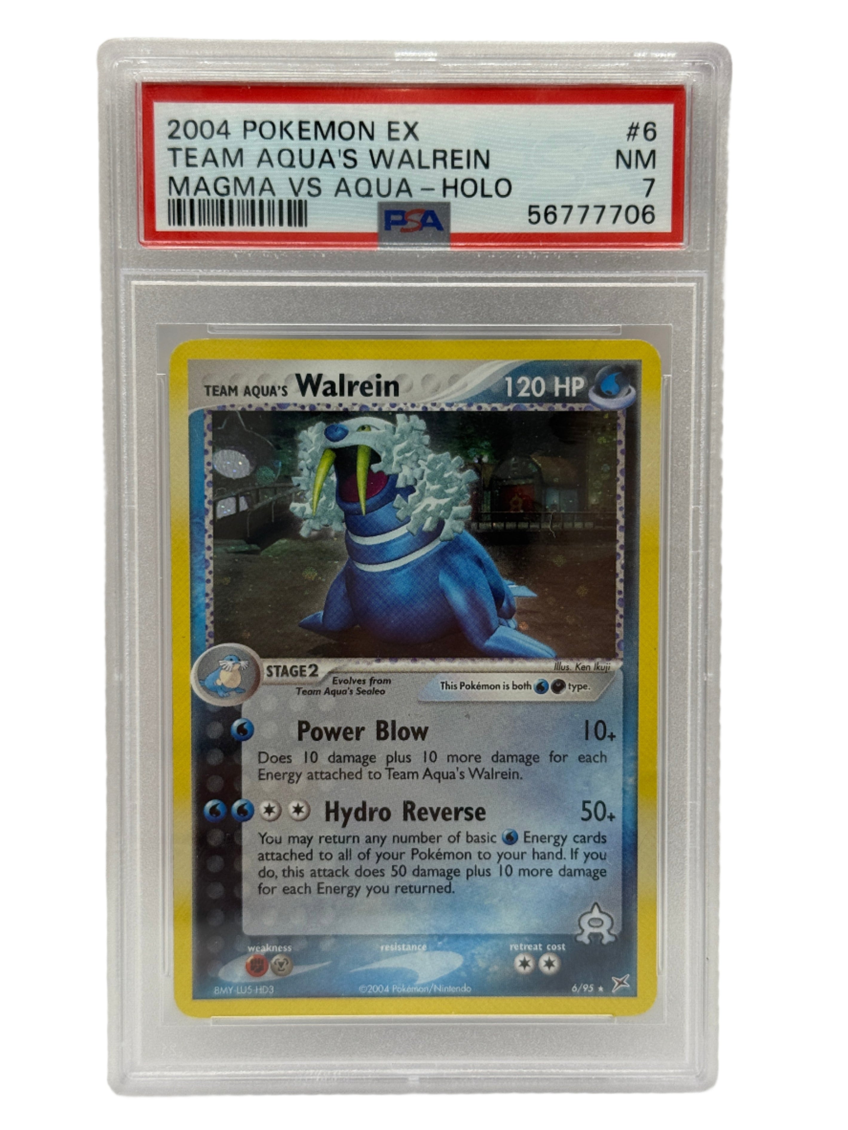 2004 Pokémon EX Team Aqua's Walrein Holo 6/95 PSA 7 NEAR MINT