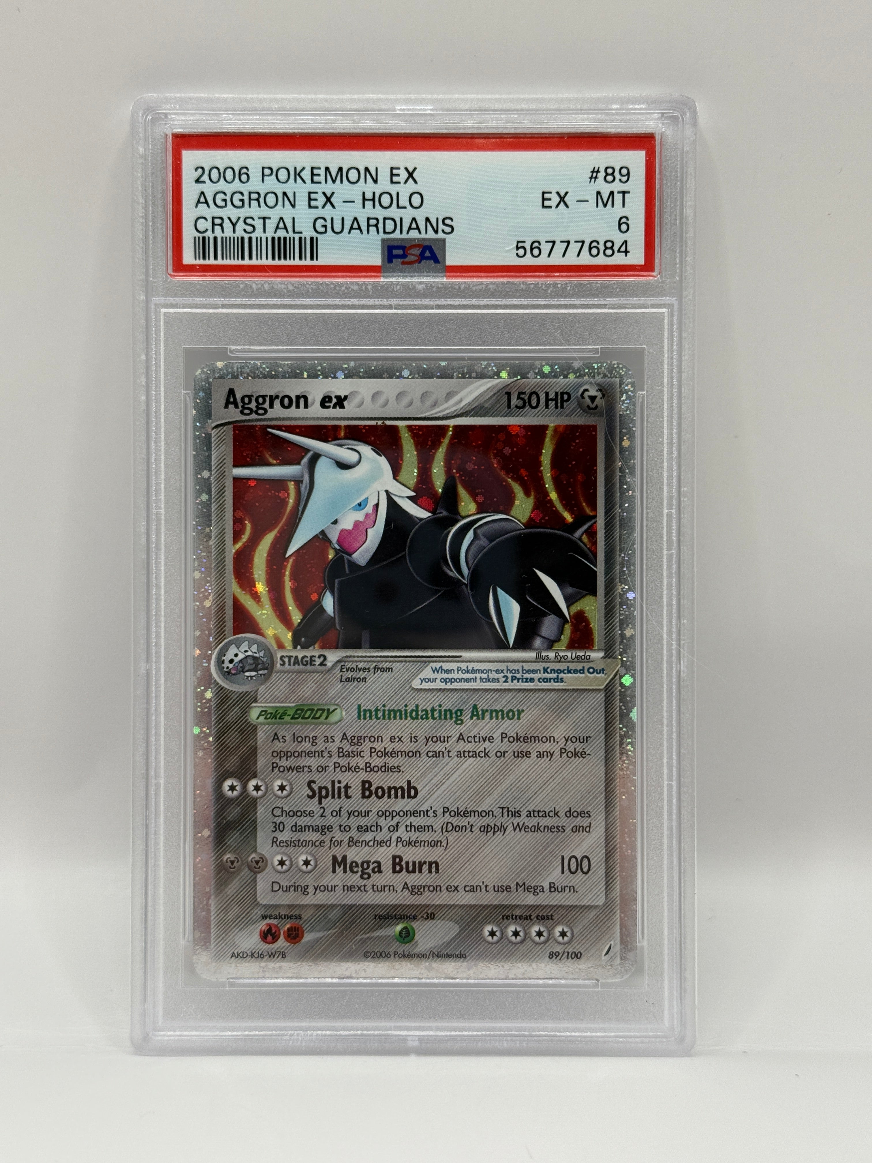 2006 Pokémon Crystal Guardians Aggron Ex Holo 89/100 PSA 6 EX-MT