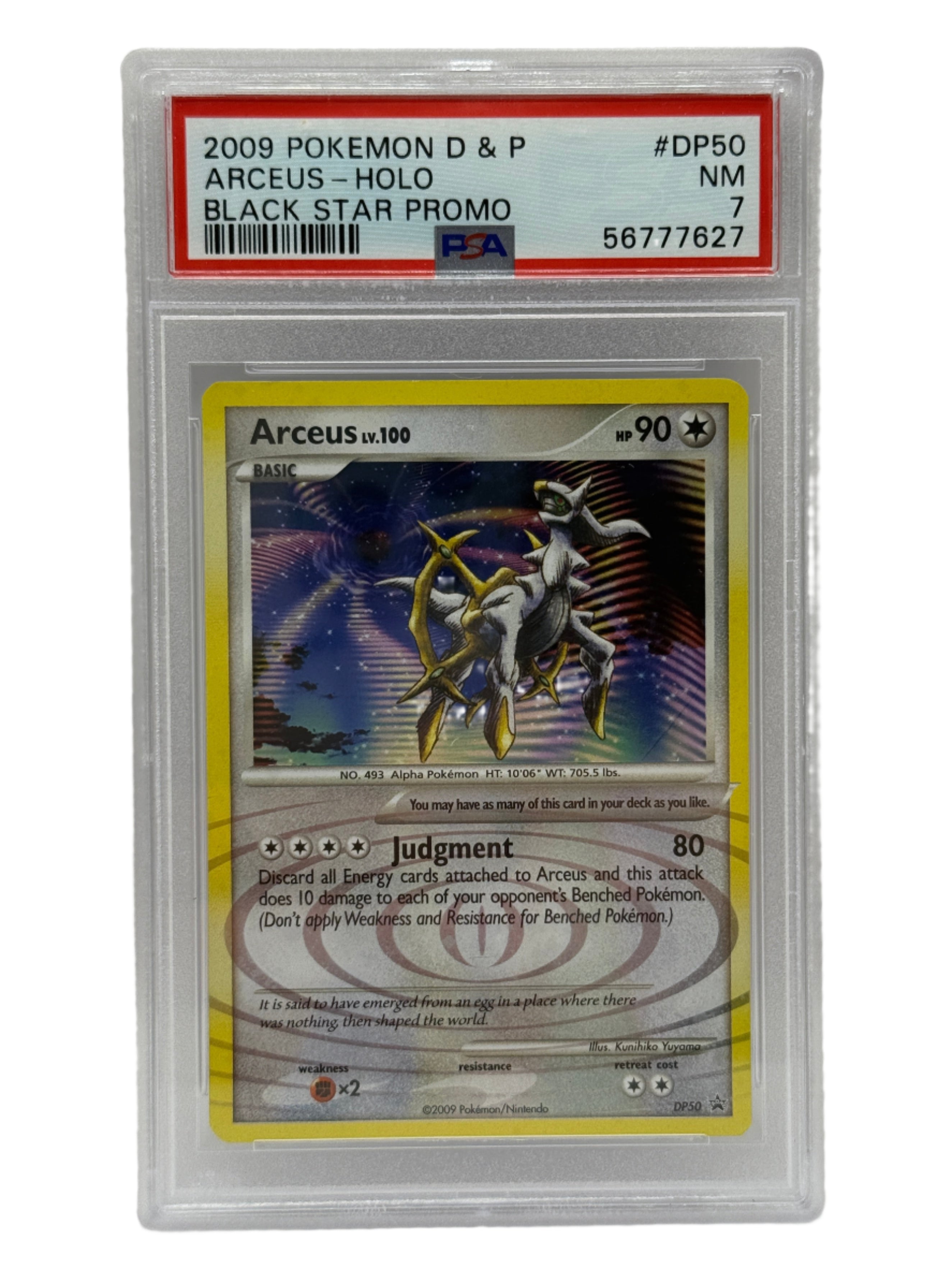 2009 Pokémon Diamond & Pearl Arceus Holo Black Star Promo DP50 PSA 7 NEAR MINT
