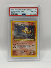 2000 Pokémon Gym Heroes Blaine's Moltres Holo 1/132 PSA 6 EX - MT