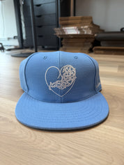 Chrome Hearts Baseball Fitted Hat Blue Viny Heart - Size 7 1/4