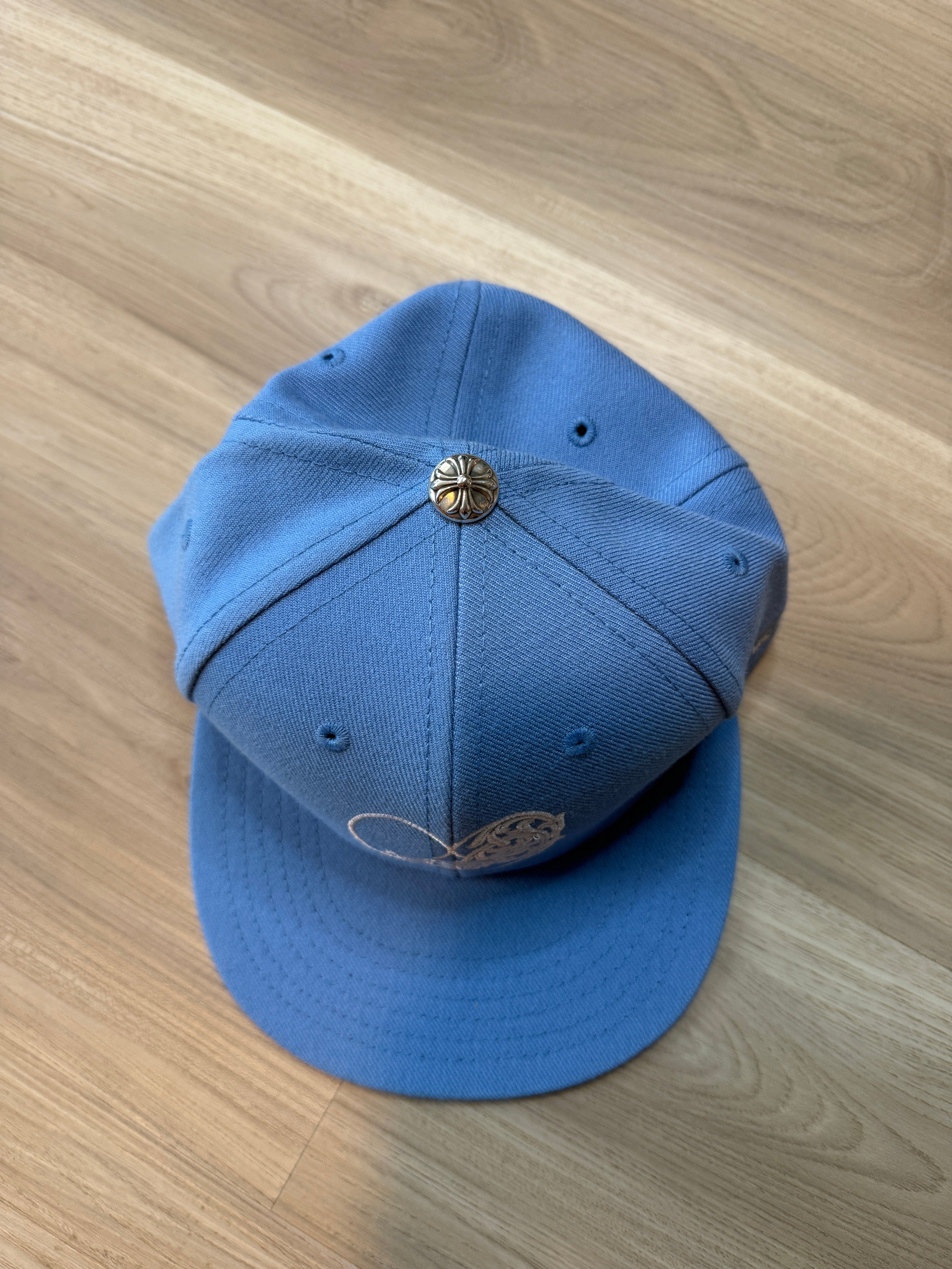 Chrome Hearts Baseball Fitted Hat Blue Viny Heart - Size 7 1/4