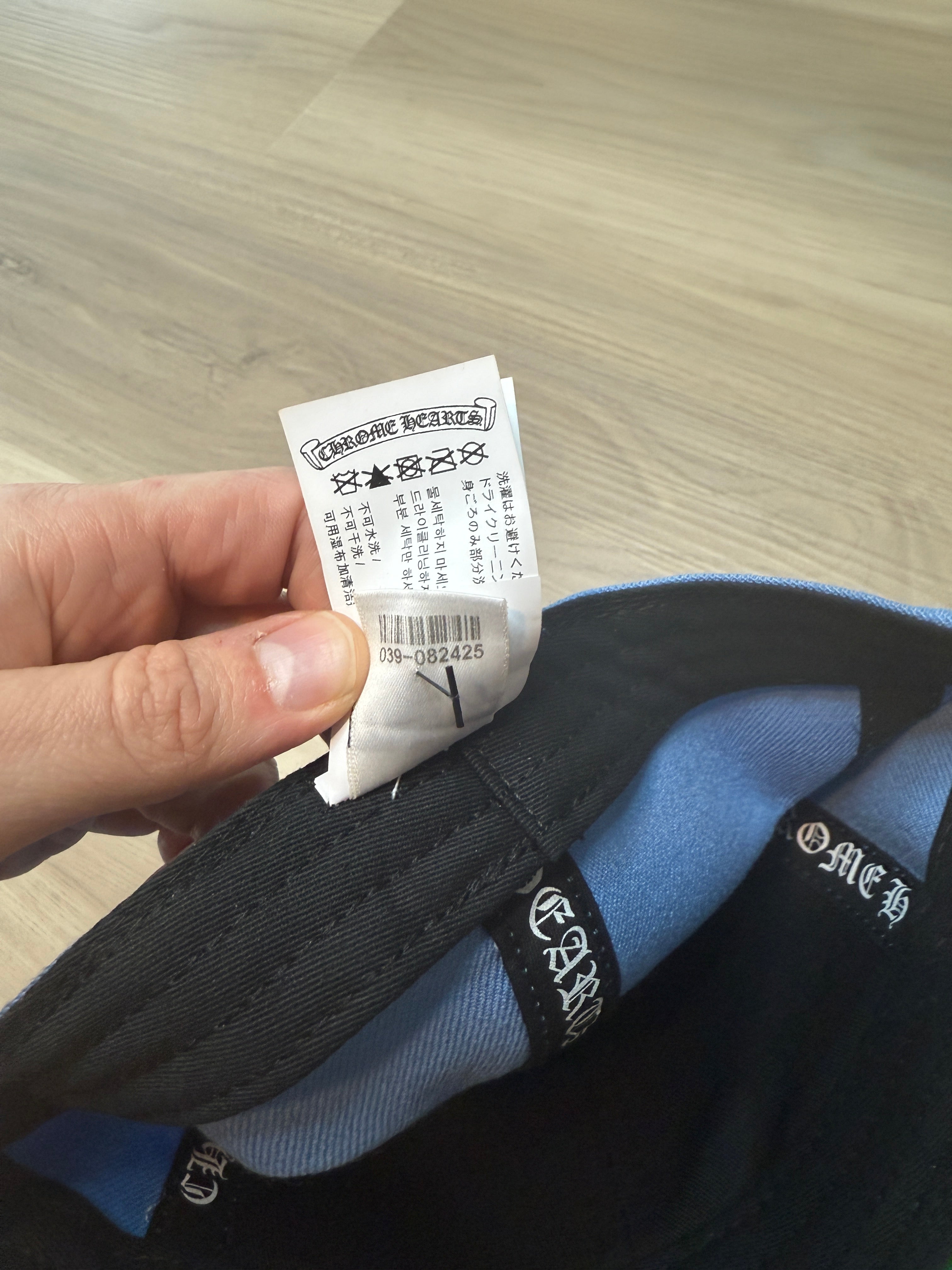 Chrome Hearts Baseball Fitted Hat Blue Viny Heart - Size 7 1/4