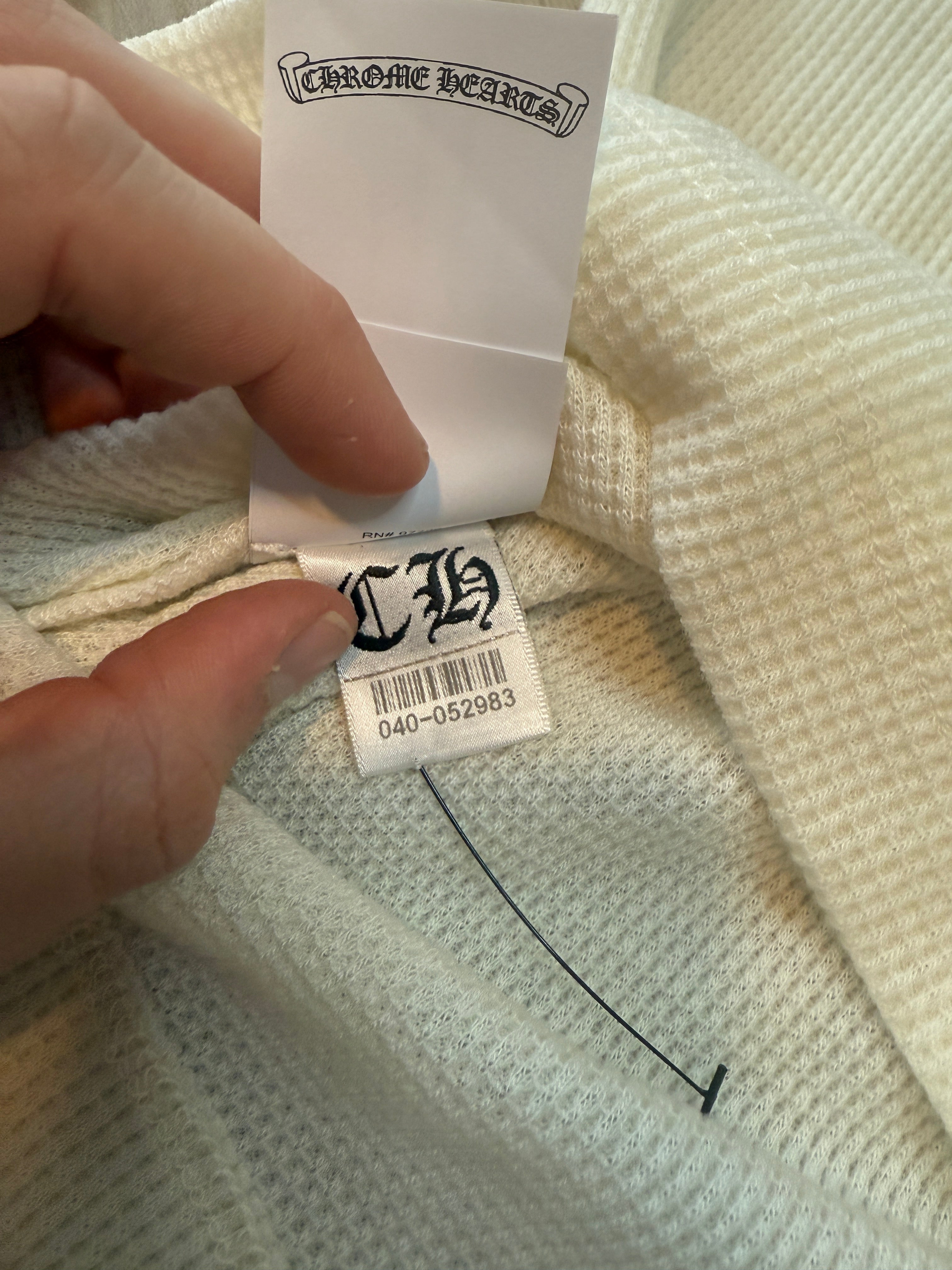 Chrome Hearts Wool Embroidered L/S Thermal Crewneck White