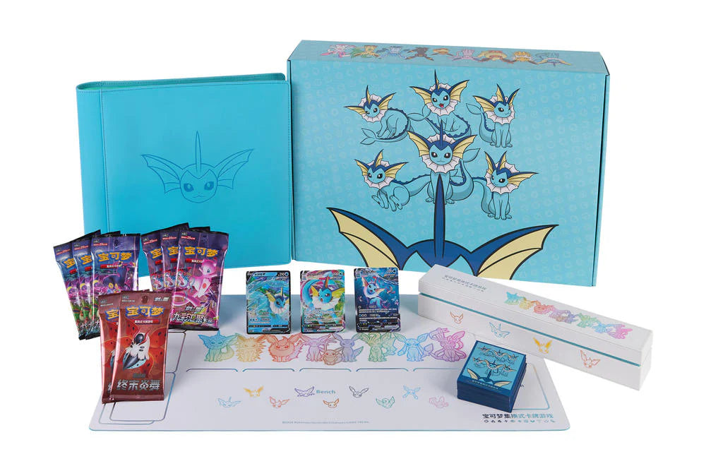 Pokémon TCG: Simplified Chinese Sword & Shield Eevee Advanced Gift Box (CSH3) Vaporeon + Jolteon + Flareon Bundle
