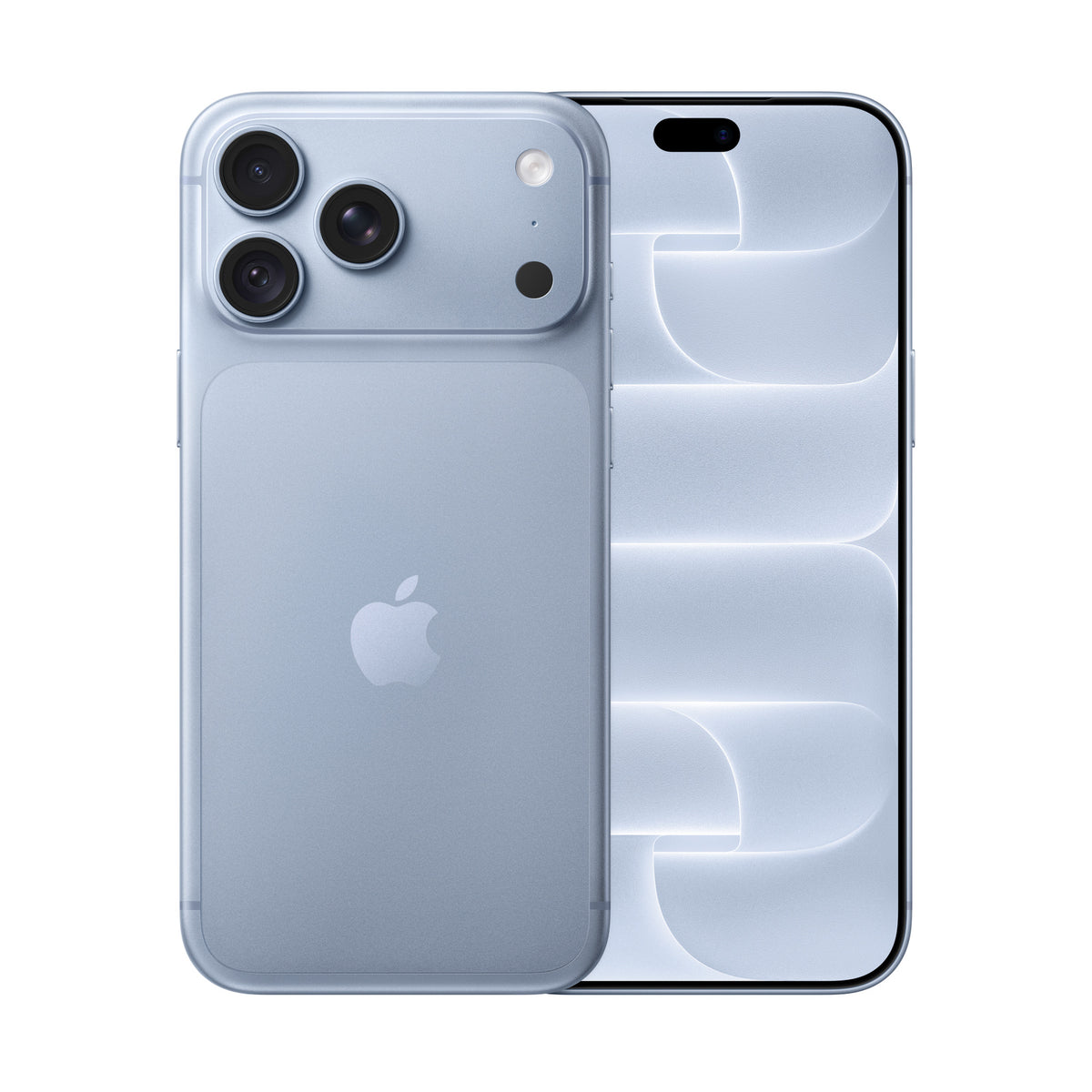 Apple iPhone 18 Pro Max in Glacier, front and back