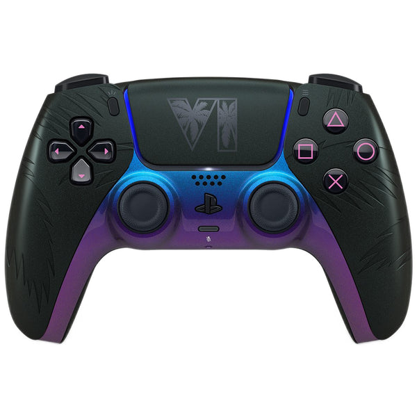 Sony DualSense wireless controller, Grand Theft Auto VI Black Limited Edition, on a white background