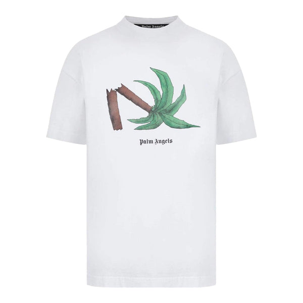 Palm Angels Broken Palm T-Shirt White / Brown / Green - Supra Sneakers