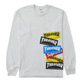 Supreme Thrasher 多标志长袖T恤 烟灰灰色