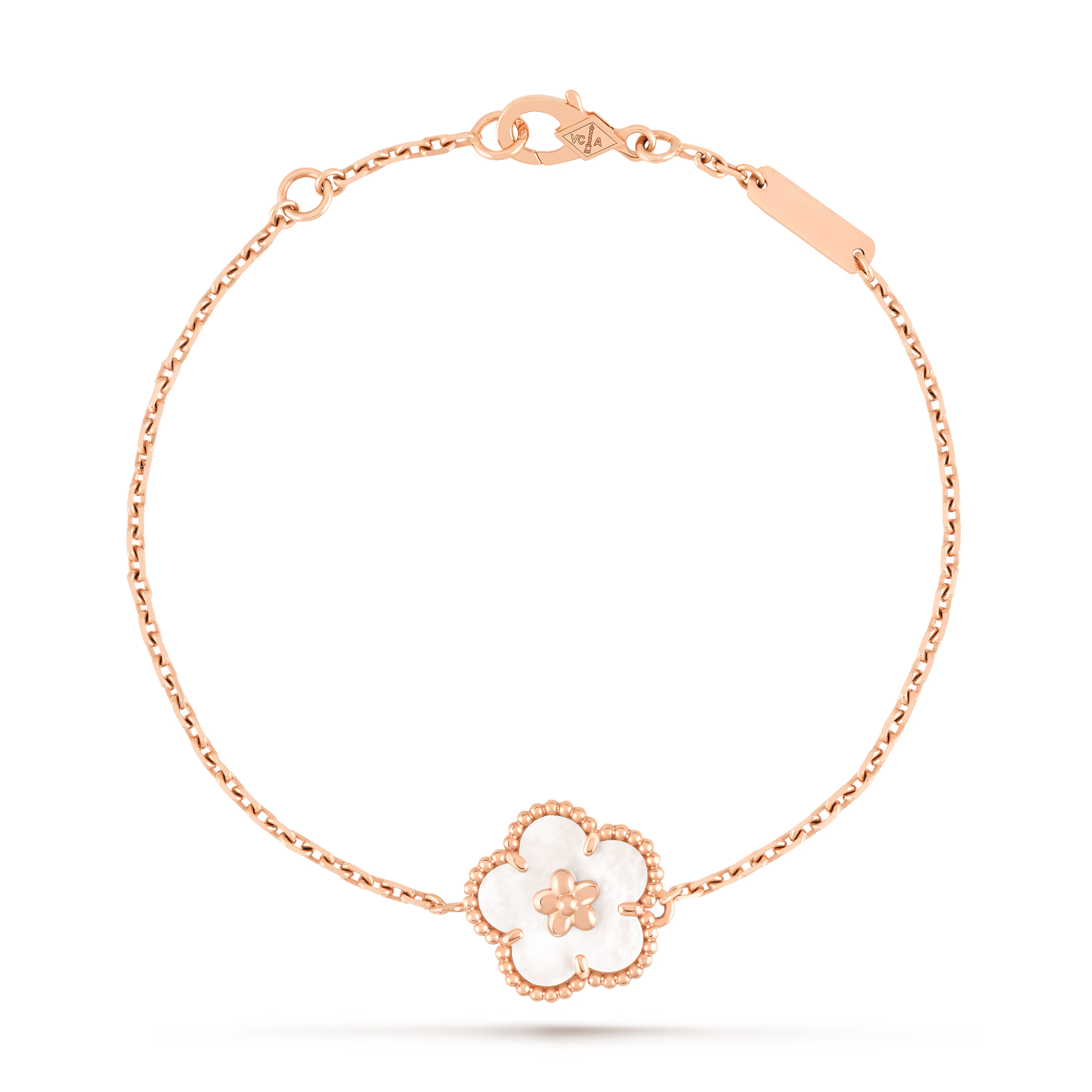 Van Cleef & Arpels Lucky Spring bracelet, plum blossom 18K rose gold, Mother-of-pearl