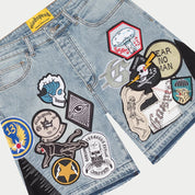 Godspeed Patchwork Denim Shorts V2 Blue