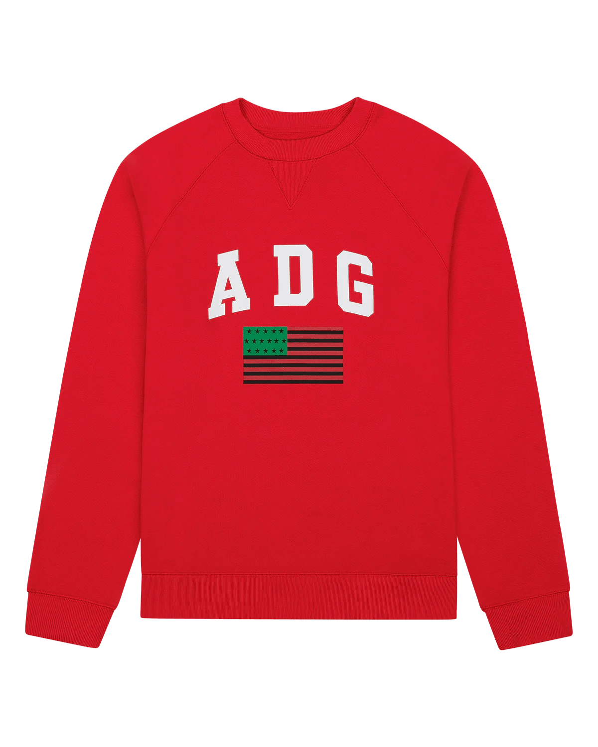 Denim Tears ADG Pan African American Flag Crewneck Red