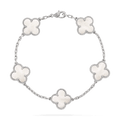 Van Cleef & Arpels Vintage Alhambra bracelet, 5 motifs 18K white gold, Mother-of-pearl