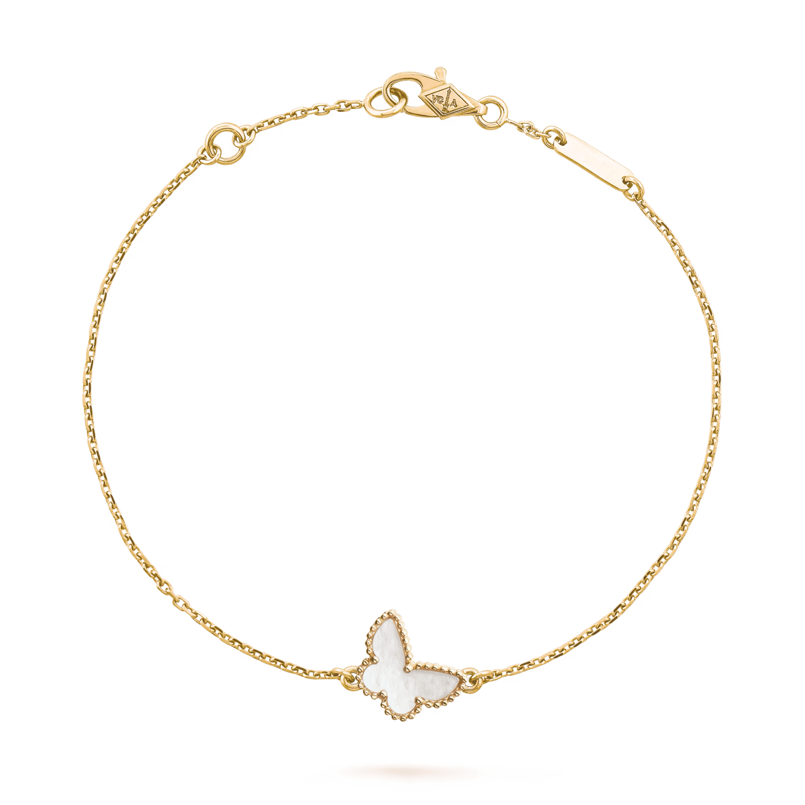 Van Cleef & Arpels Sweet Butterflies bracelet 18K yellow gold, Mother-of-pearl