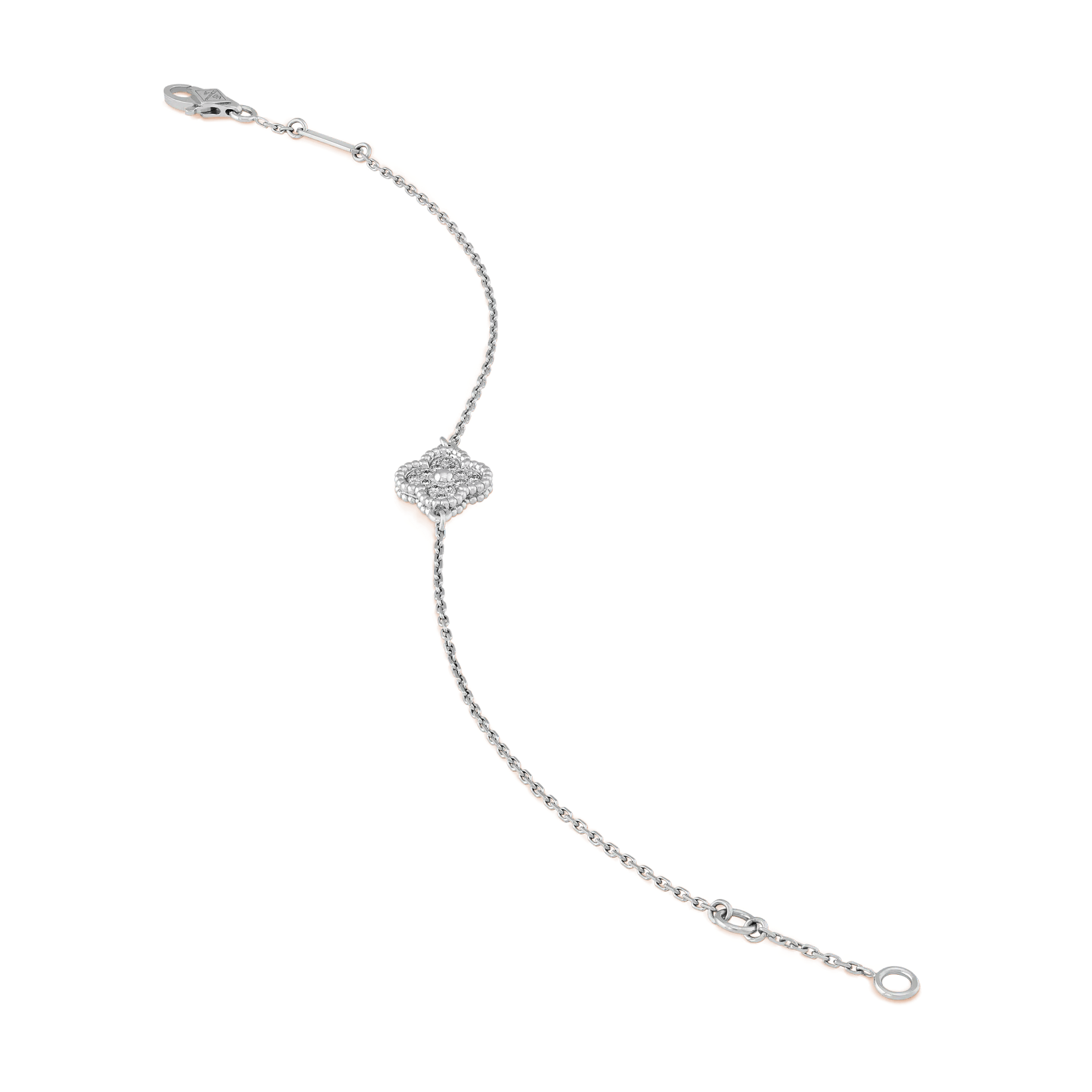 Van Cleef & Arpels Sweet Alhambra bracelet, 1 motif 18K white gold, Diamond