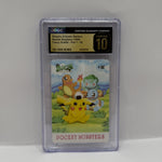 Pikachu, Charmander, Bulbasaur and Squirtle 1998 Bandai Sealdass Fancy Graffiti #02 in CGC Pristine 10 graded slab, front view - Image 3