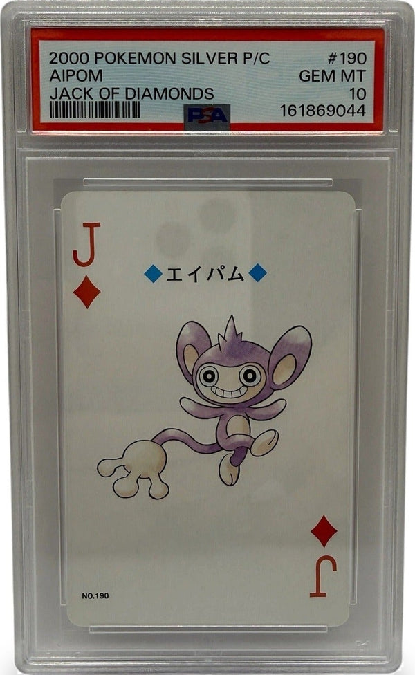 2000 Pokémon Silver Playing Cards Aipom Jack of Diamonds #190 PSA 10 GEM MINT — photo 1