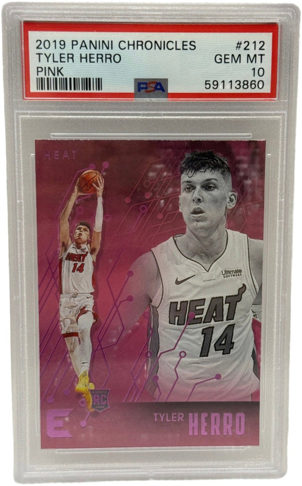 2019 Panini Chronicles Tyler Herro Pink Rookie Card #212 PSA 10 GEM MINT