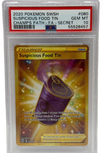 2020 Pokémon Champion's Path Suspicious Food Tin Gold Secre Rare 080/073 PSA 10 GEM MINT - Image 1