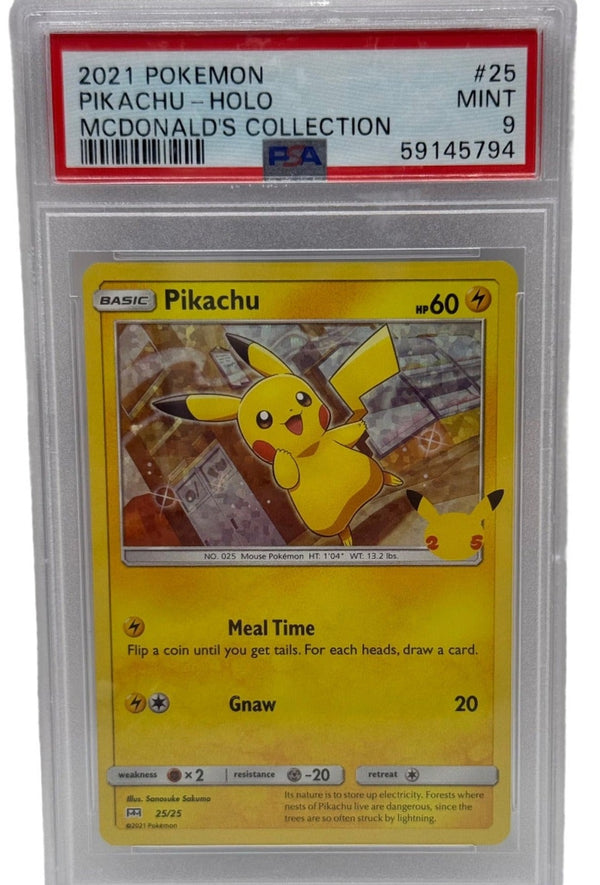2021 Pokémon McDonald's Collection Pikachu Holo 25/25 PSA 9 MINT