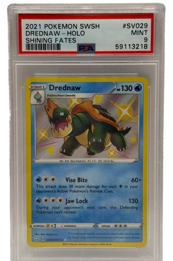 2021 Pokémon Shining Fates Shiny Drednaw Holo SV029/SV122 PSA 9 MINT