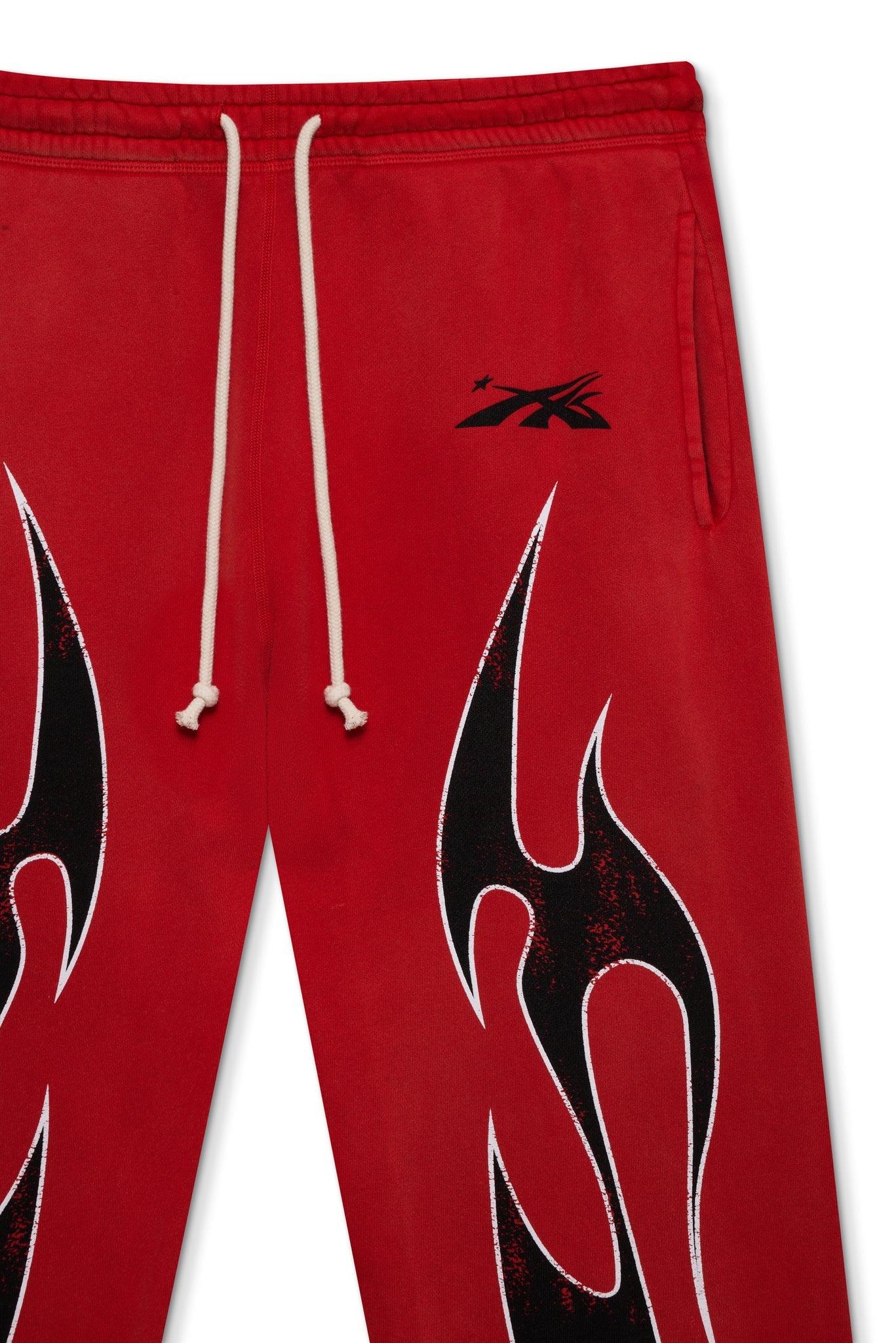 Hellstar Halloween Flame Sweatpants Red