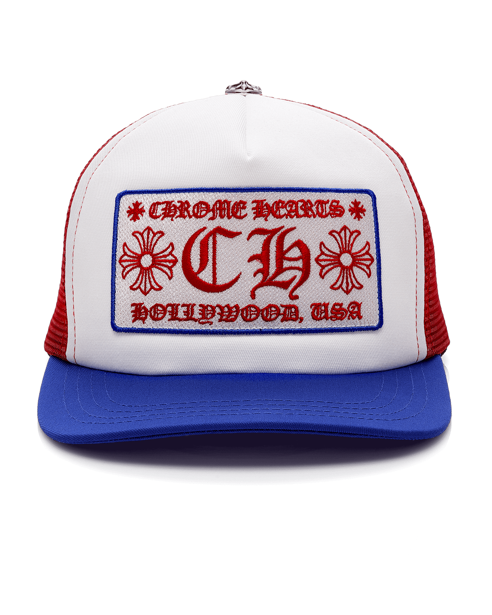 Chrome Hearts CH Hollywood USA Trucker Hat Red, White & Blue