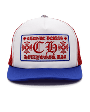 Chrome Hearts CH Hollywood USA Trucker Hat Red, White & Blue