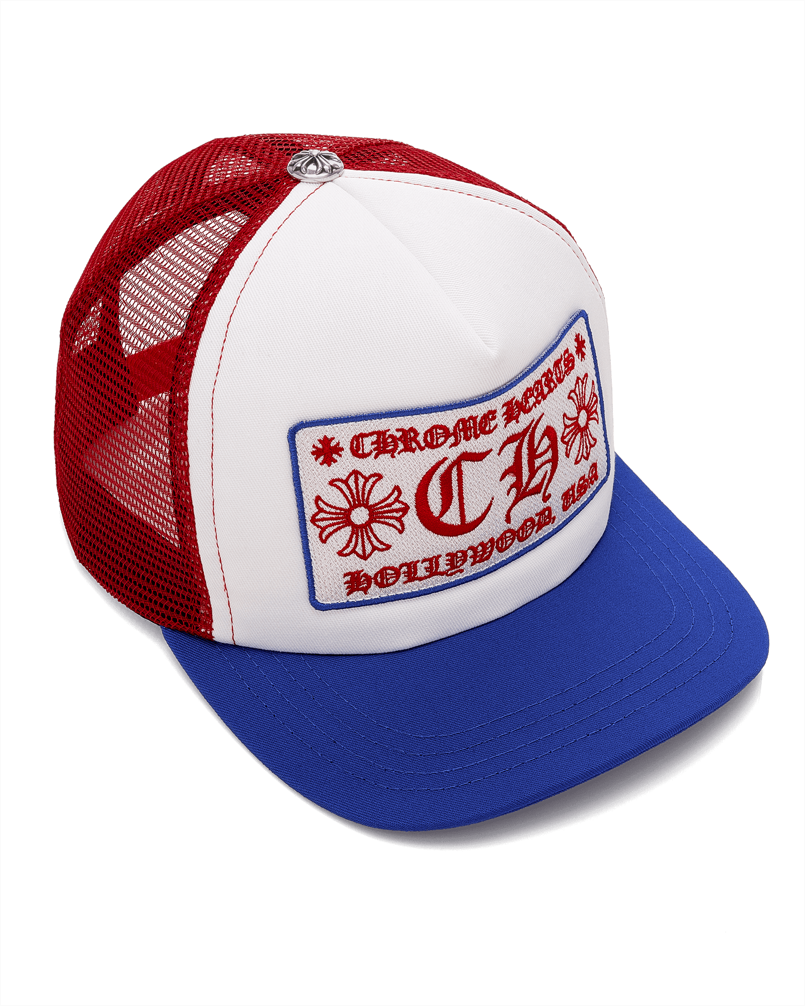 Chrome Hearts CH Hollywood USA Trucker Hat Red, White & Blue