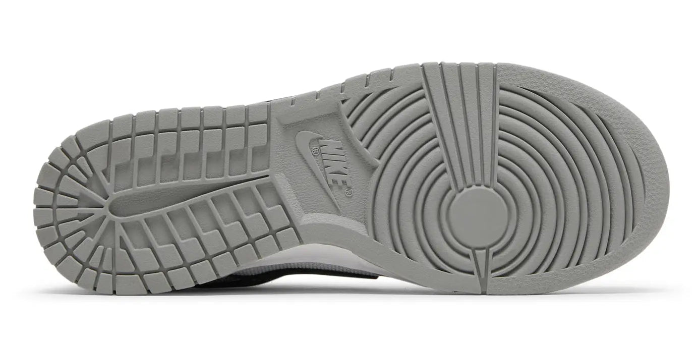 Gray sole of a sneaker on a white background