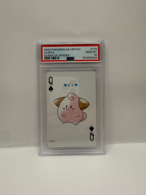 2000 Pokémon Silver Playing Cards Cleffa Queen of Spades #173 PSA 10 GEM MINT