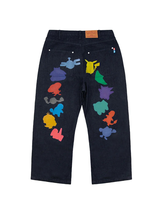 Vandy the Pink X Pokémon Pokémon Multi-Color Silhouettes Denim Jeans (ComplexCon)