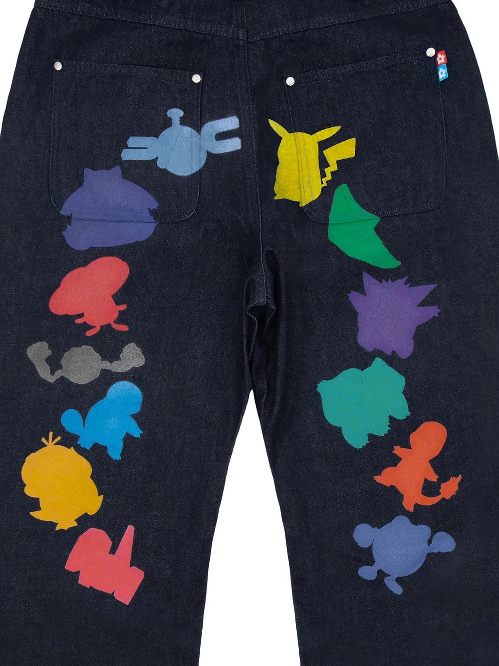 Vandy the Pink X Pokémon Pokémon Multi-Color Silhouettes Denim Jeans (ComplexCon)