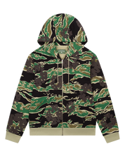 Denim Tears Green Tiger Camo Cotton Wreath Zip Hoodie