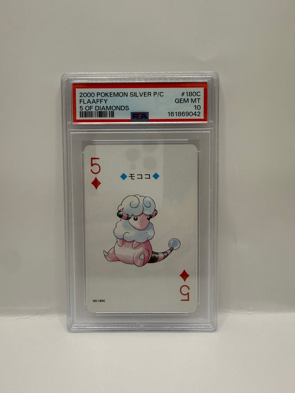 2000 Pokémon Silver Playing Cards Flaaffy 5 of Diamonds #180C PSA 10 GEM MINT