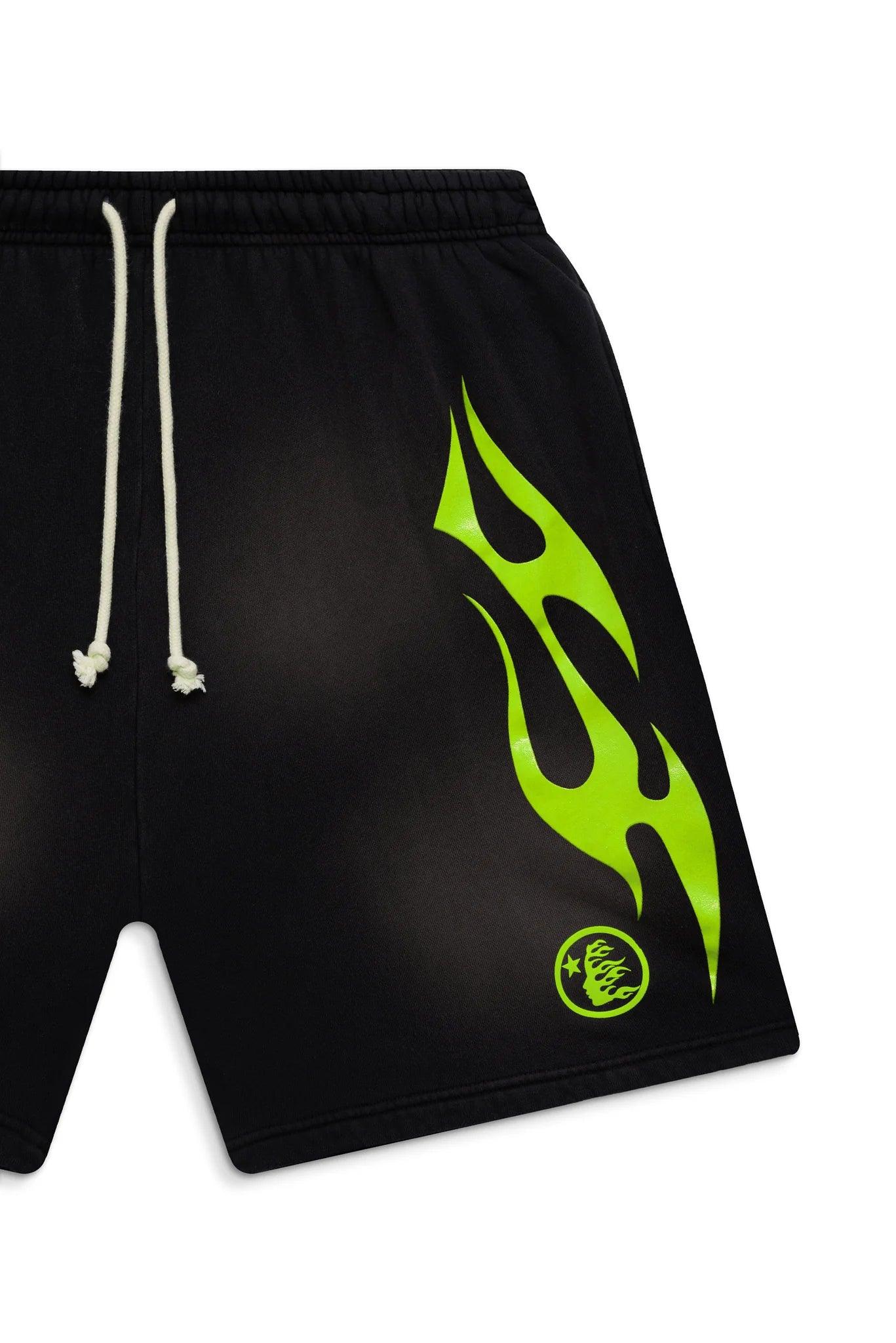 Hellstar Studios Flame Shorts Green