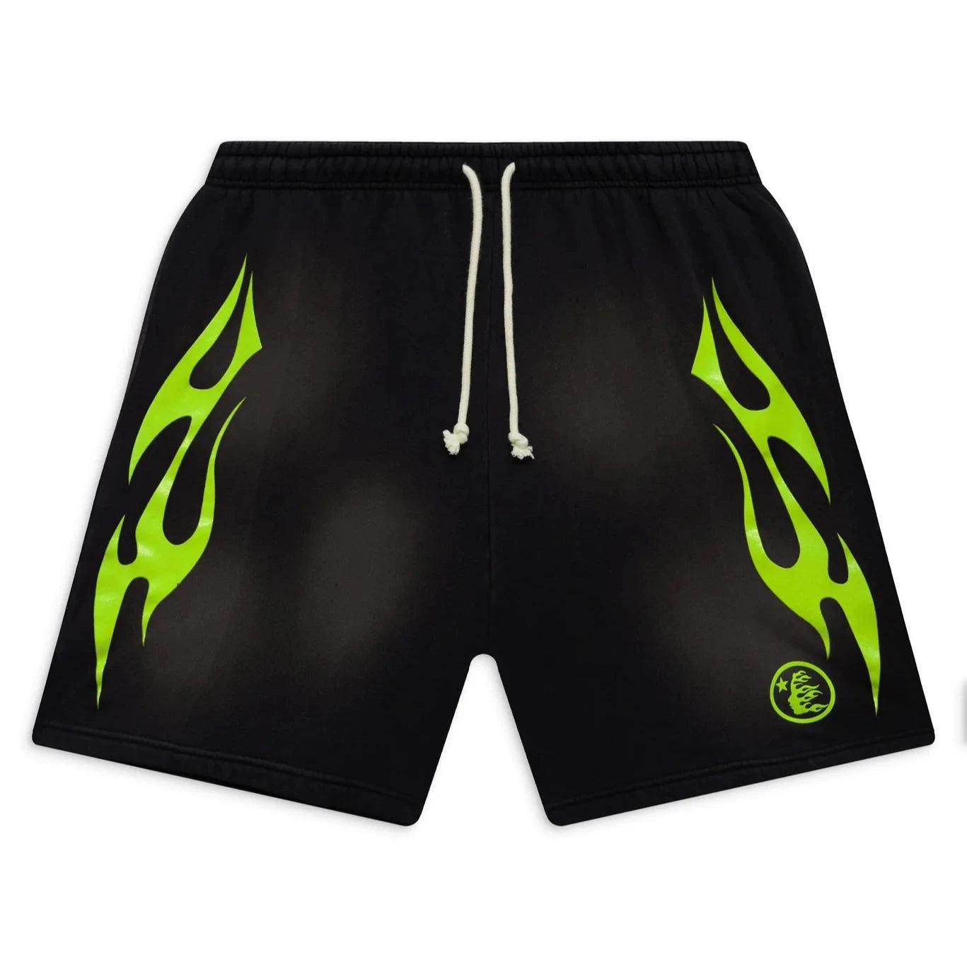 Hellstar Studios Flame Shorts Green