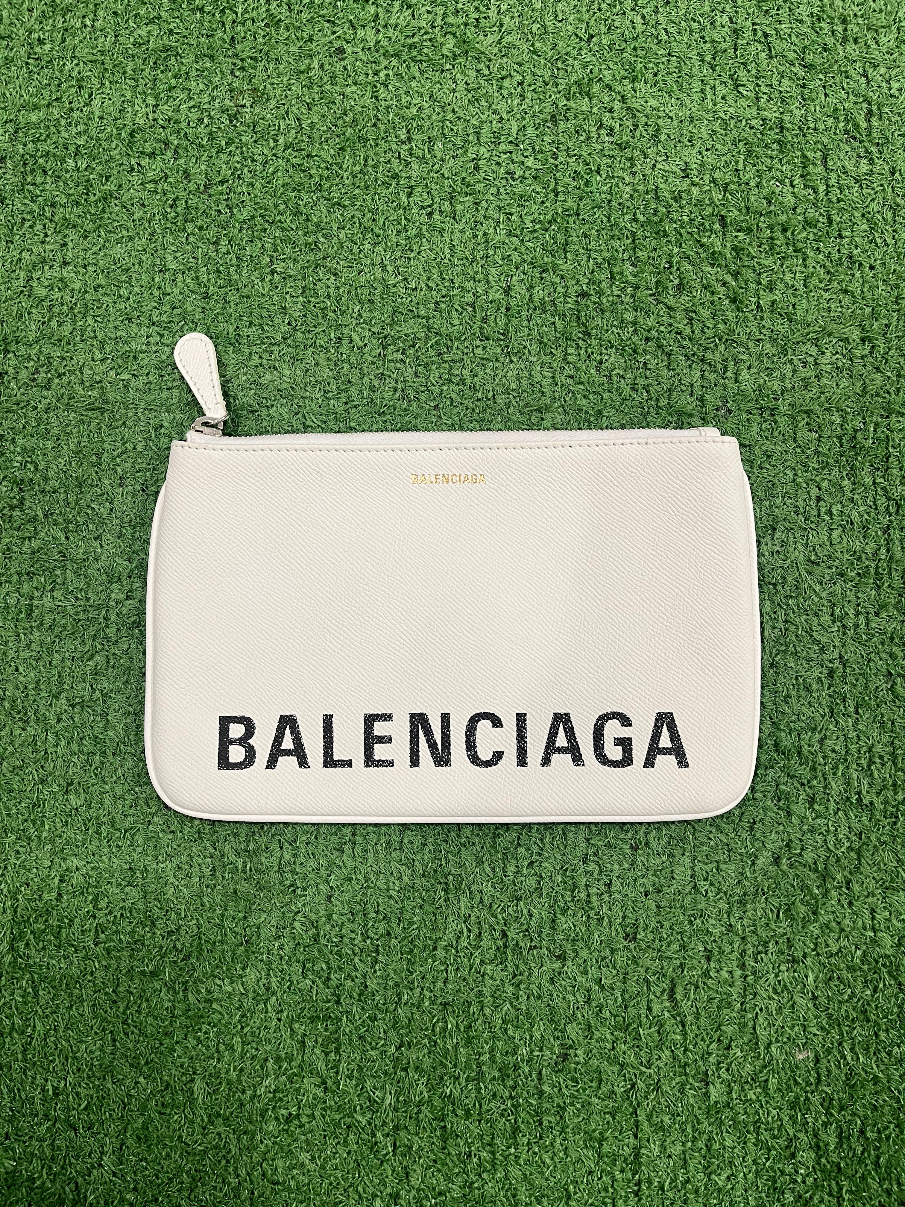 NWT Balenciaga Blanc Noir Ville Medium Pouch