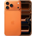Orange smartphone with Apple logo on a white background - Image 1