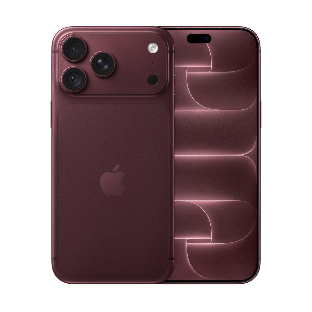 Apple iPhone 18 Pro Max in Burgundy, front and back