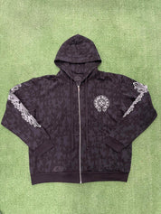 Chrome Hearts Cemetery Cross Zip-Up Hoodie Black - Supra Sneakers